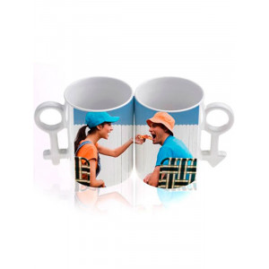  Cana (cana) pentru un cuplu indragostit cu manere in forma de principii masculine si feminine. Photo 2